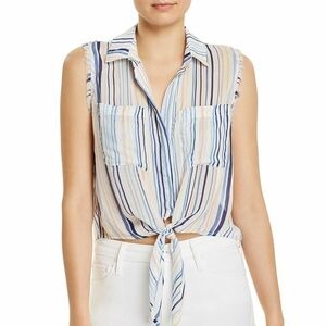Bella Dahl Striped Tie Front Tank Top Size Medium